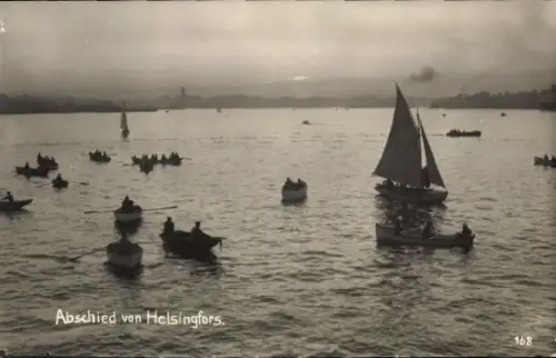 Ak Helsinki Helsingfors Finnland, Ruderboote, Segelboote