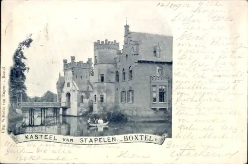 Ak Boxtel Nordbrabant Niederlande, Kasteel van Stapelen,  Uitg. Wilhelm van Eupen, Brücke, Schlos