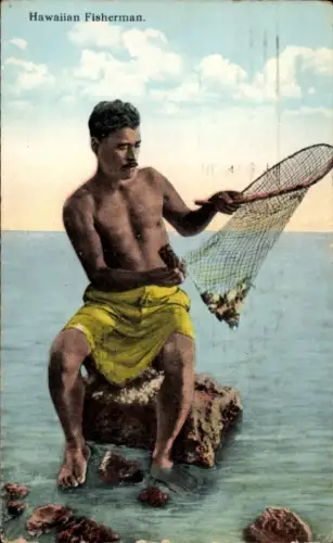 Ak Hawaii USA, Fischer, Fischernetz