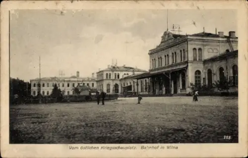 Ak Vilnius Wilna Litauen, Bahnhof, 1. WK