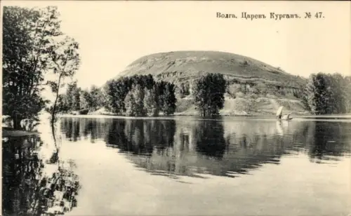 Ak Russland, Wolga, Hügel