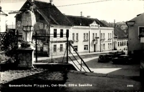 Ak Pinggau Steiermark, Teilansicht, Gasthaus, Denkmal