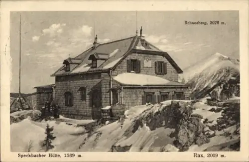 Ak Breitenstein Niederösterreich, Schneeberg, Speckbacher Hütte