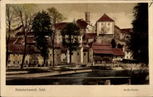 Ak Bystrzyca Kłodzka Habelschwerdt Schlesien, Habelschwerdt, Schl., Neiße-Partie