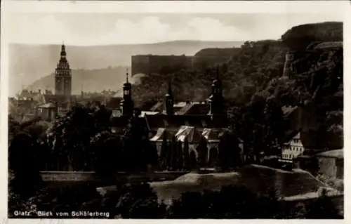 Ak Kłodzko Glatz Schlesien,  Blick vom Schälerberg