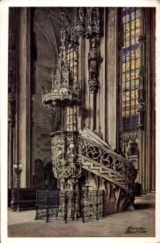 Künstler Ak Wien 1 Innere Stadt, Sankt Stephansdom, Kanzel
