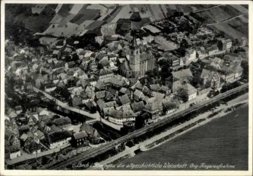 Ak Lorch im Rheingau Hessen, Fliegeraufnahme der Stadt