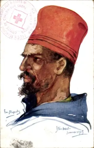 Künstler Ak Dupuis, Emil, französischer Soldat, Kolonialkrieger, 1915