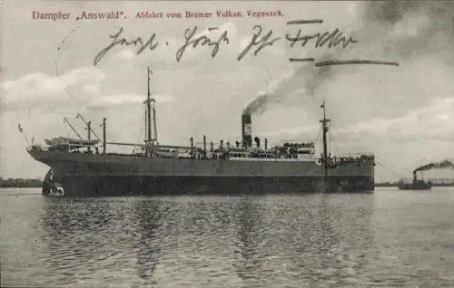 Ak Dampfer Answald, Bremer Vulkan