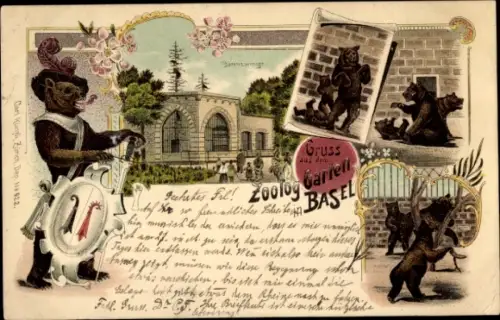 Ak Basel Stadt Schweiz, Bärenzwinger, Zoologischer Garten