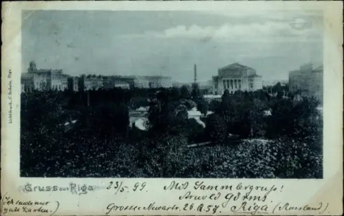 Ak Riga Lettland, Teilansicht
