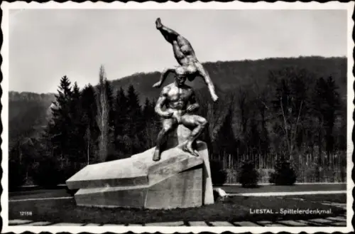 Ak Liestal Kanton Basel Land Schweiz, Spittelerdenkmal