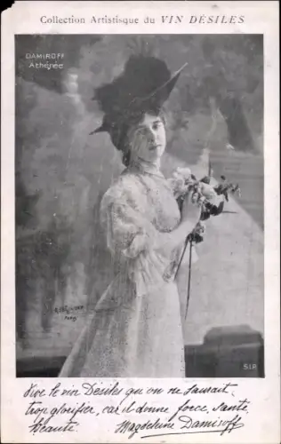 Ak Schauspielerin Damiroff, Collection Artistique du Vin Desiles