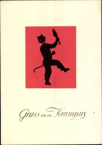 Ak Gruß vom Krampus, Rute