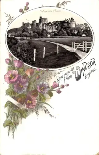 Litho Windsor Berkshire England, Windsor Castle
