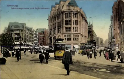 Ak Hamburg, Mönkebergstraße, Rathausstraße