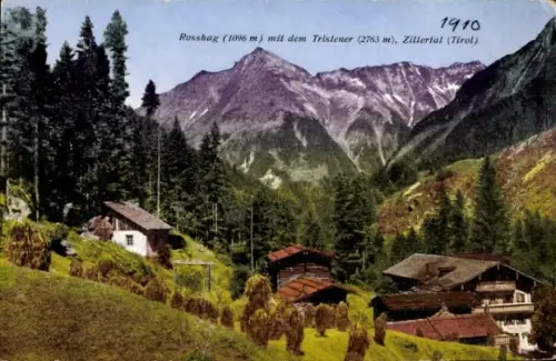 Ak Mayrhofen im Zillertal Tirol, Berglandschaft, Rosshag, Tristener, Zillertal, Tirol, 1910