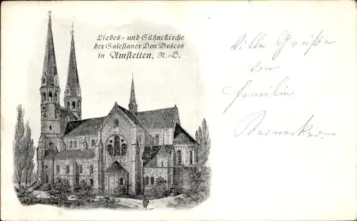 Ak Amstetten in Niederösterreich, Liebes und Sühnekirche der Salesianer Don Boscos