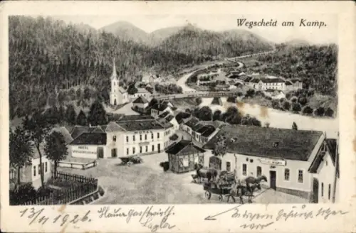 Ak Wegscheid am Kamp Pölla in Niederösterreich, Gesamtansicht