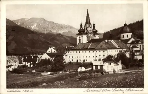 Ak Mariazell Steiermark, Ortspartie mit Ötscher