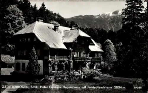 Ak Gstatterboden Weng im Gesäuse Steiermark, Hotel Gesäuse Dependance mit Tamischbachturm