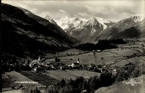 Ak Schladming Steiermark Österreich, Panorama der Ortschaft, Tauern