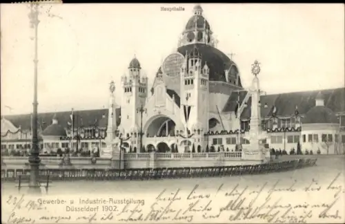 Ak Düsseldorf,Gewerbeausstelung,Blick auf d. Haupthalle