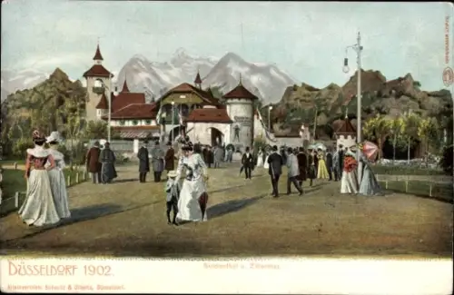 Ak Düsseldorf am Rhein, Industrie und Gewerbeausstellung 1902, Suldenthal und Zillerthal
