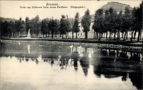 Ak Schwachhausen Hansestadt Bremen,  Hollersee, neues Parkhaus, Bürgerpark