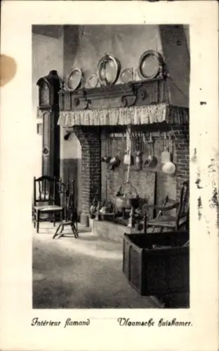 Ak Flämisches Wohnhaus, Küche