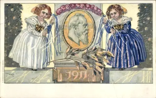 Ganzsachen Künstler Ak Diez, M., Prinzregent Luitpold von Bayern 1911, 5 Pfennig