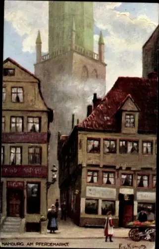 Künstler Ak Kamnitz, F, Hamburg Mitte Altstadt, Pferdemarkt, Tuck 609B