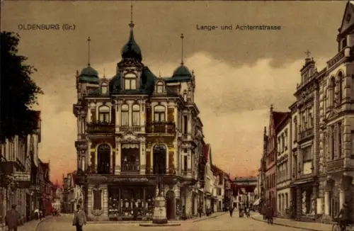 Ak Oldenburg im Großherzogtum Oldenburg, OLDENBURG (Gr.), Lange- und Achternstrasse