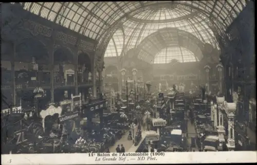 Ak Paris, 11. Automobilsalon 1908, der Grande Nef