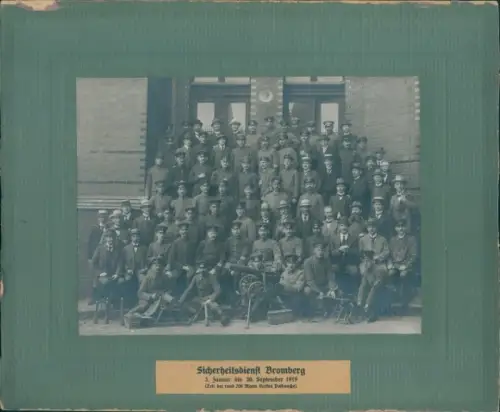 Kabinett Foto Bydgoszcz Bromberg Westpreußen, Sicherheitsdienst, Postwache, MG, Gruppenbild