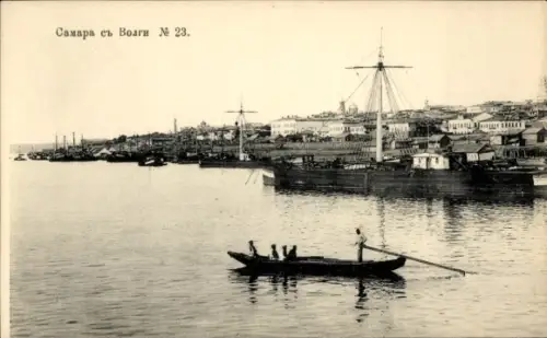 Ak Samara Russland, Blick von der Wolga, Schiff, Boot