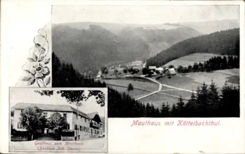Ak Mauthaus Nordhalben in Oberfranken, Panorama, Köttelbachtal, Gasthaus zum Mauthaus, Joh. Dauer