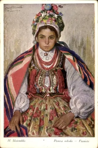 Künstler Ak Uziemblo, H., Frau in polnischer Tracht, Porträt