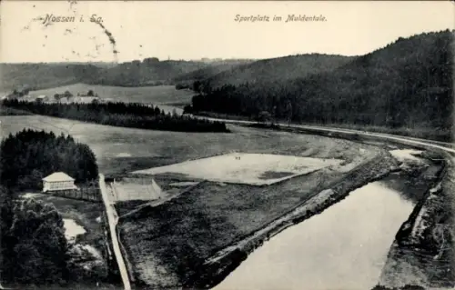 Ak Nossen in Sachsen, Sportplatz im Muldental
