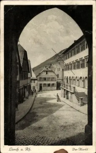 Ak Lorch im Rheingau Hessen,  Der Markt