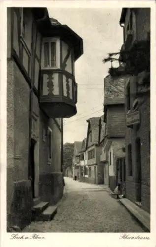 Ak Lorchhausen Lorch am Rhein Hessen, Lorch a Rhein, Rheinstrasse, enge Gasse,  Gebäude