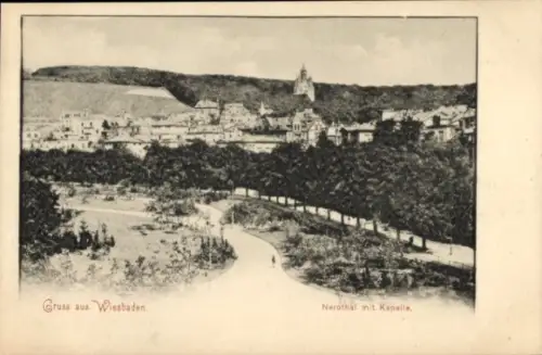 Ak Wiesbaden in Hessen, Nerothal mit Kapelle