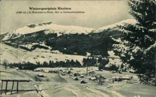 Ak Riezlern Mittelberg im Kleinwalsertal Vorarlberg, Wintersportplatz Riezlern, Kleinwalsertal, I