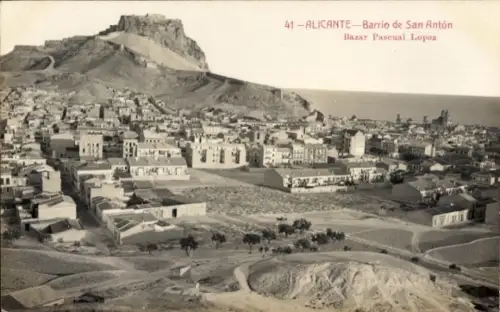 Ak Alicante Valencia Spanien,  Barrio de San Antón, Bazar Pascual Lopez