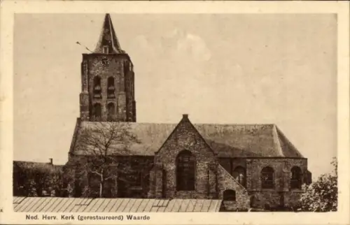 Ak Waarde Zeeland, Niederländisch-reformierte Kirche, restauriert, Waarde