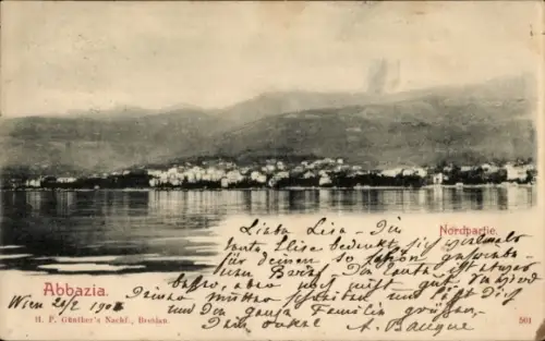 Ak Opatija Abbazia Kroatien, Abbazia, Nordpartie, H. P. Günther's Nachf. Breslau