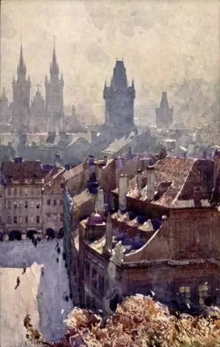 Künstler Ak Setelik, J., Praha Prag Tschechien, Vue de l'Observatoire