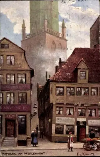 Künstler Ak Kamnitz, F, Hamburg Mitte Altstadt, Pferdemarkt, Tuck 609B