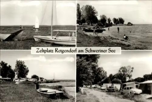 Ak Retgendorf in Mecklenburg, Zeltplatz  Segelboot, Ruderboot, Campingplatz