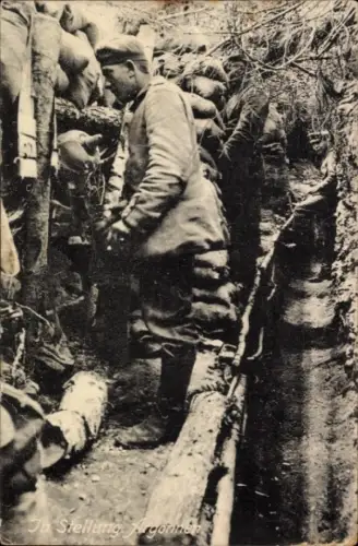 Ak Argonnen Ardennes, In Stellung, Schützengraben, Soldat